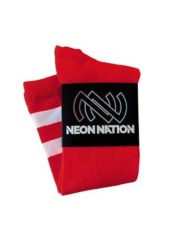 Unisex Child Kid Size Neon Bright Colored Knee High Sport Team Socks With Various Colored Stripes3