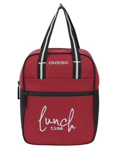 Image of Durable & Lightweight Lunch Bag | Trendy Water-Resistant Tiffin Bag & Meal Holder for Office, School, Travel & Picnic, Stylish, Insulated Design for Men, Women & Kids (Maroon)