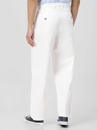 Image of Urbano Fashion Men's Loose Baggy Fit Solid Chino Trousers Non-Stretchable