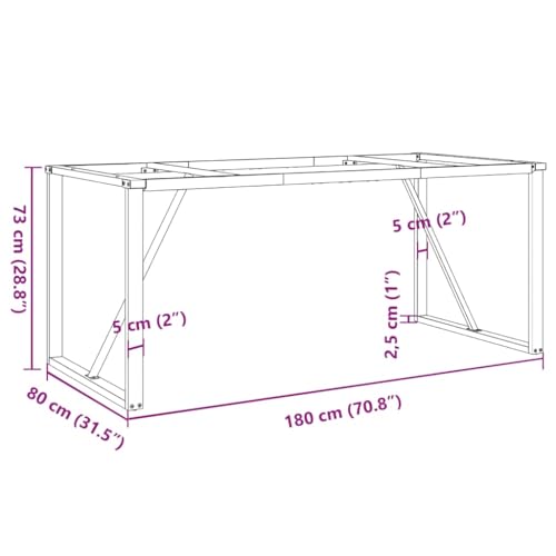Structure de table à manger en O 180x80cm pour fabriquer un bureau stable sans vacillement - 3