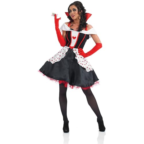 Fun Shack Herzkönigin Kostüm Damen, Wunderland Kostüm Damen, Halloween Kostum Frauen, Karneval Kostum Frauen, Fasching, XL
