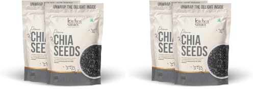 Image of KitchenSmith Premium Chia Seeds - Pack of 4 (200gm Each) | Raw Chia Seeds For Eating | Natural Plant-Based Seeds | Omega-3 Source | Everyday Superfood Use | Clean & Versatile Pantry Essential