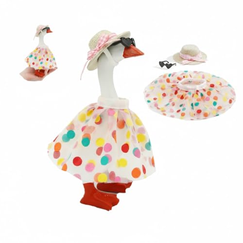 Desk Goose Outfits 7 Inch Clothes Summer Dress with Pink Bow and Hat