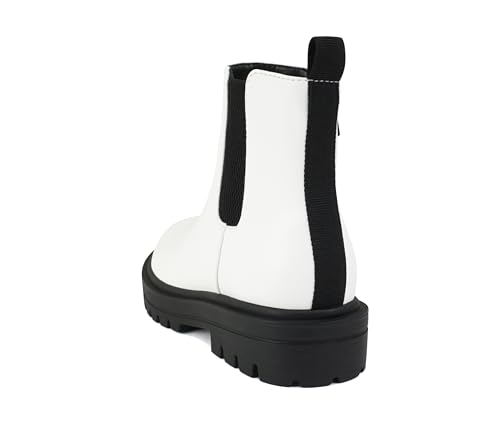 Soda “PILOT-2” ~ Little Kids/Children/Girls Lug Sole Elastic Gore Low Heel Chelsea Fashion Ankle Bootie w/Side Zipper3