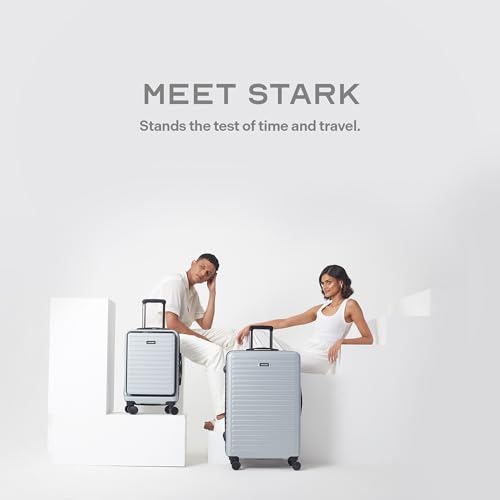 Image of THE ASSEMBLY Premium Luggage Set Of 2 (20 & 28 Inches) - Polycarbonate Hard Trolley Bags For Travel - Silver-Stark, 75 Cm, Spinner