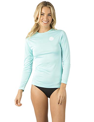 Rip Curl Whitewash Long Sleeve Rash Guard, Blue, 6