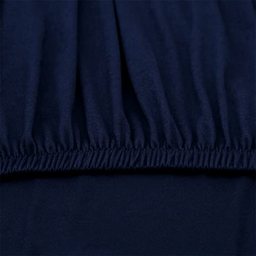 Club Chair Slipcover, Stretch Tub Chair Cover With Elastic Bottom, Jacquard Spandex Club Chair Covers, Universal Fabric Armchair Slipcover 1-Piece Couch Cover For Bar Counter Living Room (Navy) #TOP4