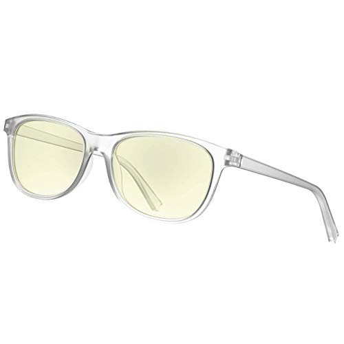 Avoalre Gafas Anti Luz Azul Transparente Gafas Unisex Ligeras para Hombre y Mujer de Oficina, Antifatiga y Proteccin de Vista Cansada para Pantalla Mvil Ordenador, Marco Transparente