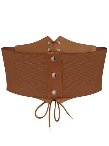 Bbonlinedres Womens Corset Belt Renaissance Costume Lace-up Elastic Underbust Wide Waist Cincher Belts2