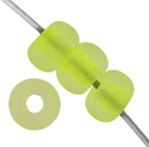 Czech Glass Seed Bead/Pony Bead 6/0 Transparent Neon Yellow - 250g Bulk Bag by Preciosa (Jablonex)