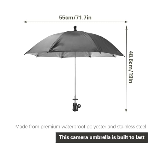 image for SnowTing Camera Hot Shoe Umbrella, 360 Swivel DSLR Camera Sunshade & R