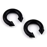 JewelryVolt Pair Silicone Horseshoe Spike Ends Plugs Gauge Flexible Rubber Plastic (Black 10mm (000g))