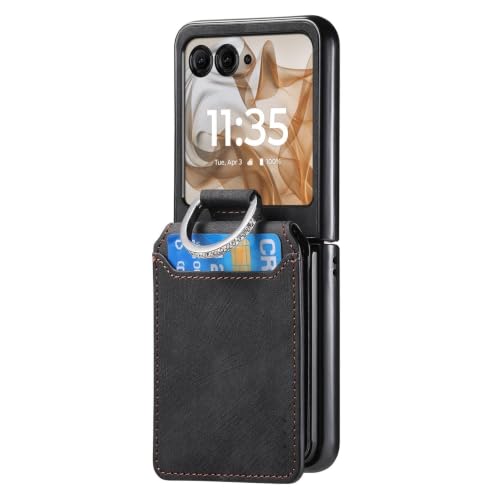 Coque Motorola Razr 70 Ultra anti-dérapage avec fentes cartes noir