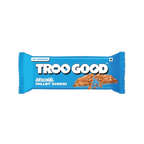 Image of TROOGOOD Original Millet Chikki : 2x Crunch | 25gram * 40 Pieces of Millet Chikki, Packed with Fibre and Protein! High-Energy Snacks Bars | Gluten Free chikki with No Added Preservatives and Colours