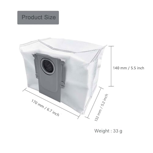 10 Pack Dust Bag for Roborock S8 Plus/ S8 Pro Ultra/ S7 MaxV Ultra/ S7 Pro Ultra/ Q7 Plus/ Q7 Max / Q7 MaxPlus/ Q8 Max Plus/ Q5 Pro Plus Vacuum Cleaner, Disposable Vacuum Bag Accessories Kit