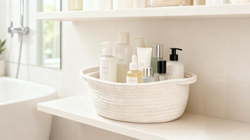 Image of CREVENT Storage Basket for Baby Stuffs, Gift Baskets for Birthday Baby Shower , including a Gift bag with Ribbon