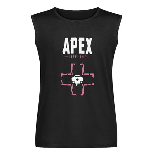Apex Lifeline Legends Gaming Men's Tank O-Neck Tops 100% Cotton Unisex Chaquetas Sleeveless Black, Negro , XXL