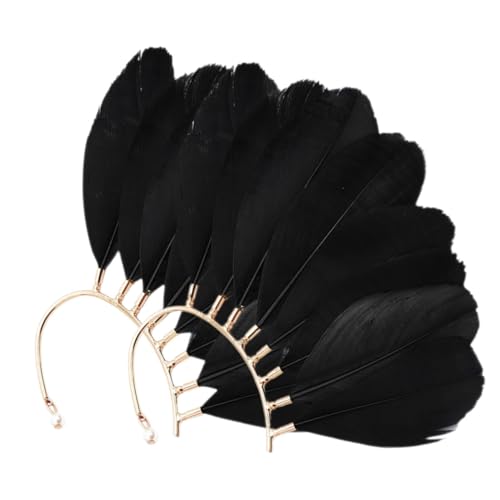 DEARMAMY 1 Par campo de golf joyas pendientes de clip para mujer oro tractor Hombres puños regalitos cumpleaños pendientes pluma pendientes de puño para mujer sin piercing orejeras aleación