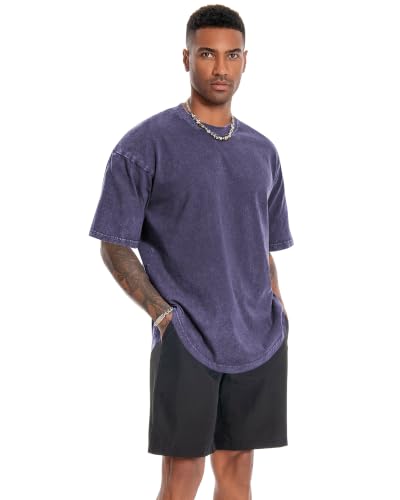 Image of Oversized Tshirts for Men Short Sleeve Vintage Washed Basic Loose Tees 2026