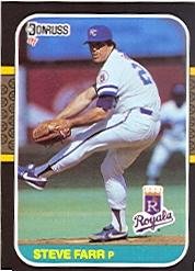 Amazon.com: 1987 Donruss Baseball Card #301 Steve Farr : Arte