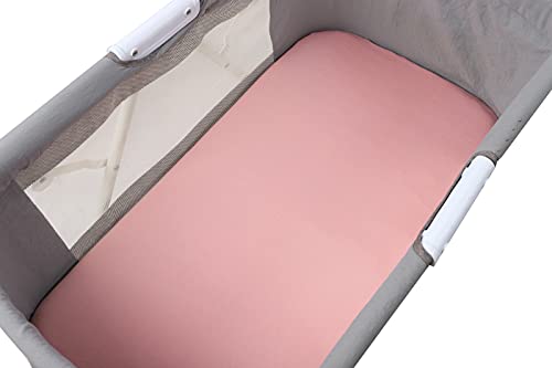 Onacosht Bassinet Sheets Set 3 Pack for Baby Girl, Stretchy Soft Jersey Knitted Fitted Sheet Universal for Oval Rectangle and Hourglass Bassinet Mattress, Pink Floral