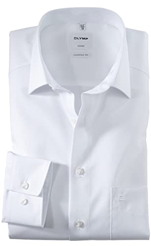 OLYMP Luxor Comfort fit Hemd extra kurzer Arm Popeline weiß