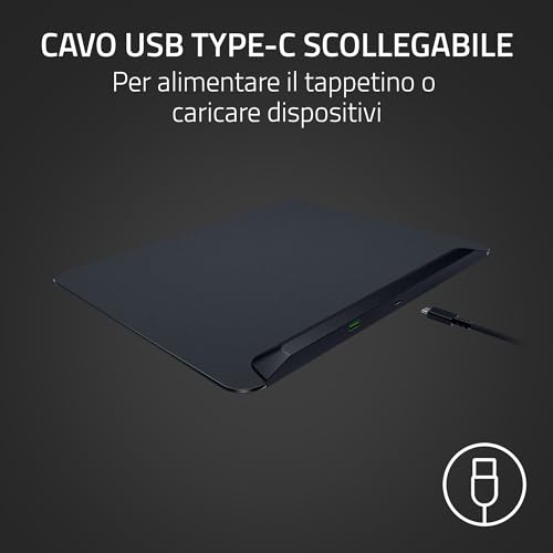 Firefly V2 Pro - Tappetino per mouse da gioco retroilluminato RGB - Porta USB integrata (illuminazione LED a 15 zone, superficie strutturata micro-incisa, cavo USB-C staccabile) Nero - Mousepad - Immagine 7