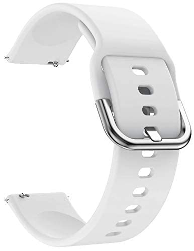 Image of PEFKO PSS56 19MM Replacement Soft Silicone Sporty Straps /Bands Compatible for Boat Storm Smart Watch & Watches with 19mm Lugs Size (19MM, WHITE)