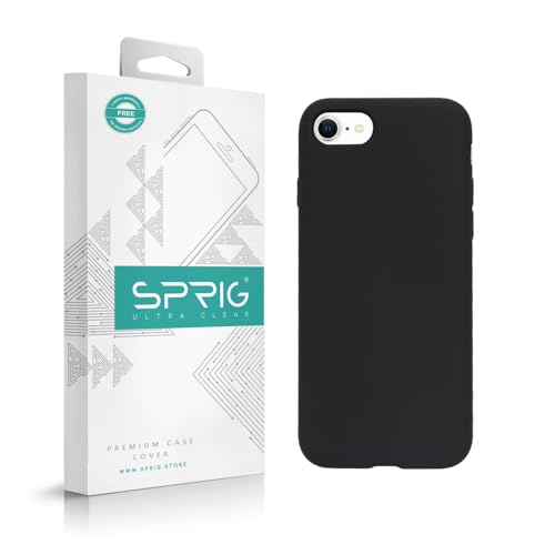 Image of SPRIG Compatible with iPhone SE 2022 Premium SilkTone Back Cover Drop Tested Shock Proof Mobile Case for Men, Women, Boys and Girls with Camera Protection (Black)