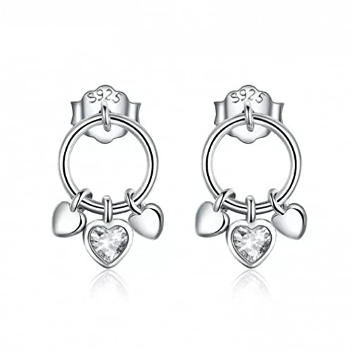 Boucles d'oreilles cœur argent sterling hypoallergéniques pour lobes sensibles de femme