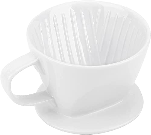 ProLeo Porcelain Coffee Filter for Filter Bags Size 1 to 2 Cups, White