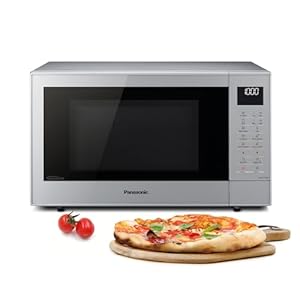 Panasonic NN-CT57JMGPG Mikrowelle (1000 Watt, mit Grill und Heißluft, Inverter Mikrowelle, 27 Liter, geringe Bautiefe) Silber