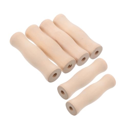 UKCOCO 6pcs Ergonomic Wooden Handle Replacement for Wok Frying Pan Durable BBQ Grill Accessories Heat Resistant Grip for Kitchen Cookware Stylish Kitchen Decor
