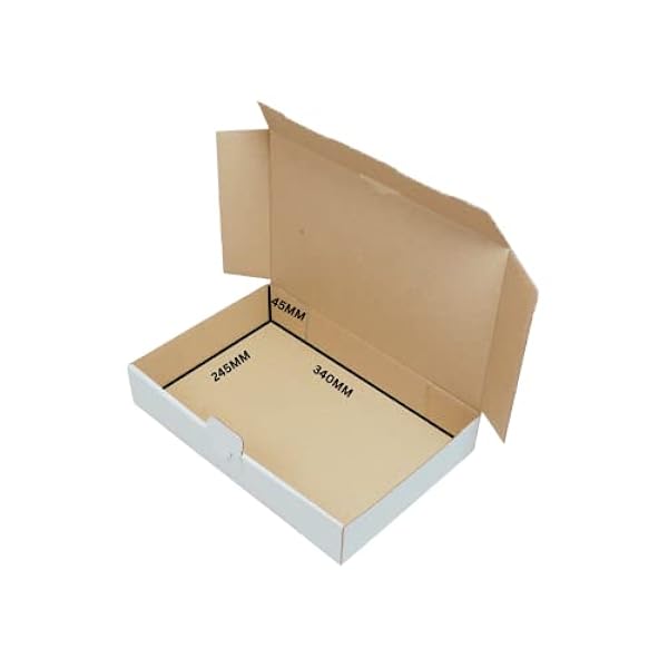 50x Maxibriefdozen verzenddozen vouwdoos vouwdoos maxibrief karton 350 x 250 x 50, wit, MB-5