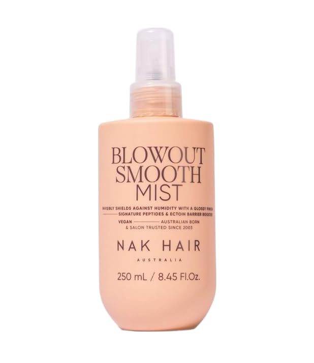 NAK Signature Blowout Mist Heat Protectant Spray 250ml - Anti-Frizz & Humidity Control for All Hair Types with Peptide Complex & Natural Oils