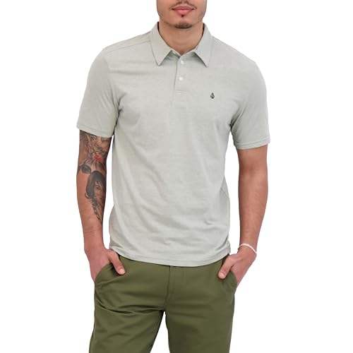 Volcom Banger - Polo para Hombre, Gris Jaspeado, Medium