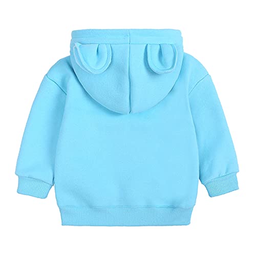 Youth Bear Hoodies for Boys Toddler Boys Girls Pullover Fleece Sweatshirt Children (Blue, 9-12 Months)3