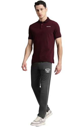 Image of Reebok Men's Jacquard Collar Polo T-Shirt, Smart Casual Regular Fit Polo Tee with Premium Detailing for Work and Weekend Wear