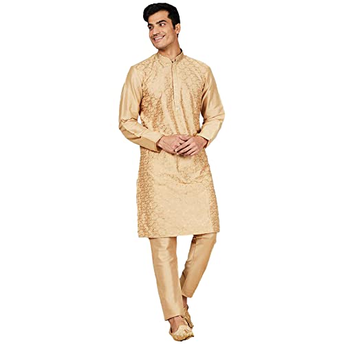 Image of by Shoppers Stop Printed Polyester Mens Kurta Pyjama Set