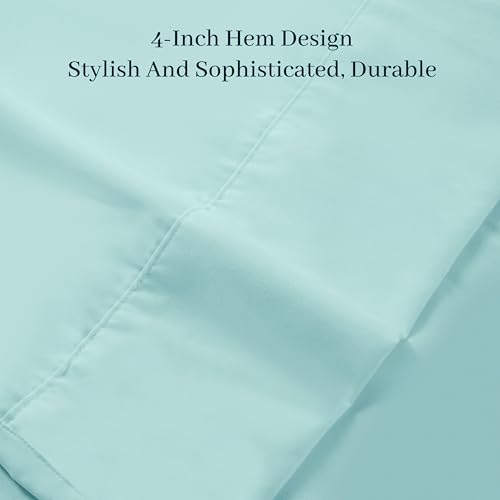 HBHLFZ Full Flat Sheet - Ultra Soft Polyester Top Sheet - Hotel Quality Bed Sheets - Comfortable Wrinkle-Free - Easy to Care for - 1 Full Flat Sheet Only(Full,Light Blue)