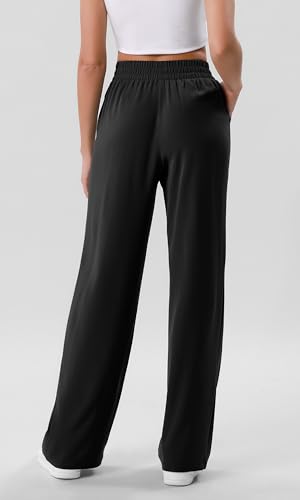 ODODOS Chiffon Flowy Wide Leg Pants for Women Lightweight High Waist Pull-On Pants with Pockets- 27" / 29" /31" Inseam2
