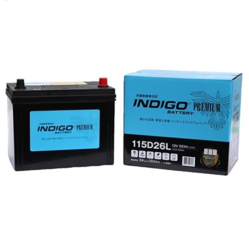 インディゴ バッテリー 115D26L パジェロ V98W 充電制御 4WD ロング 対応 互換品番 55D26L 60D26L 65D26L 70D26L 75D26L 80D26L 85D26L 90D26L 95D26L 100D26L 105D26