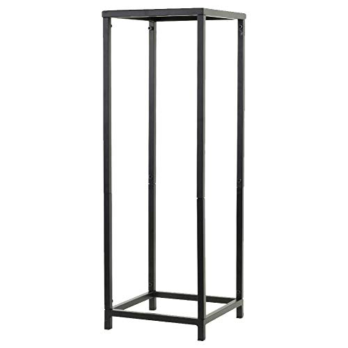Koyal Wholesale Modern Flower Stand, Metal Floral Pedestal Stand for Wedding Centerpieces, Suitable for Indoor Outdoor Party, Simple Square Pillar Design for Vases (Black, 29 x 10-Inch)