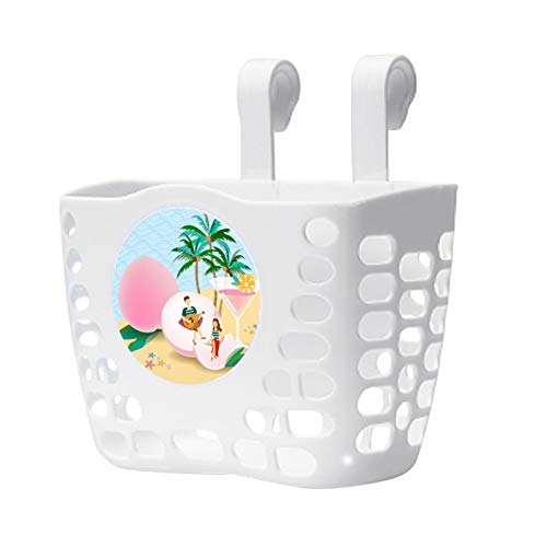 Onegas Kid's Bike Basket,White Bike Front Handlebar Basket With Cartoon Pattern, For Kid Girls/Boys #TOP2