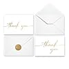 Thank You Cards with Envelopes Stickers Matte Gold Foil Cards Bulk Pack of 100 4×6 Inch Minimalistic Design Suitable for Business Wedding Small Business Graduation Bridal Shower Funeral