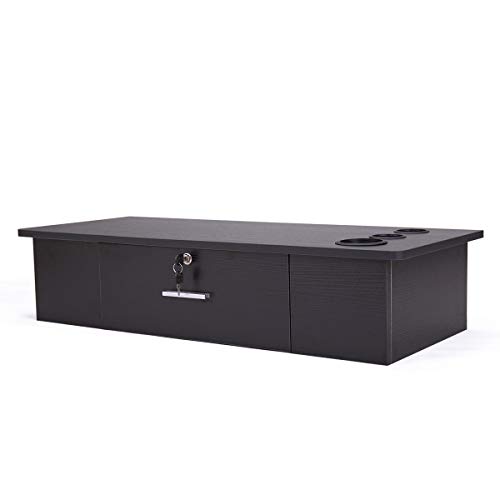 Tobbi Black Salon Wall Mount Stations Styling Classic Locking Storage Beauty Salon Spa Equipment