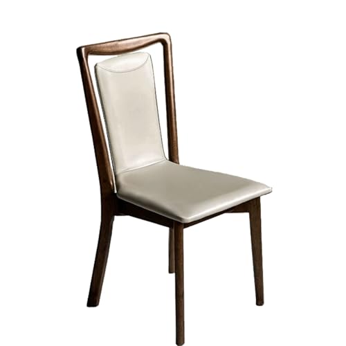 JIAOCKJIAO ダイニングチェアセット、布張りのレザールームチェア、背もたれ付きアームレスリビングルームスツール、木製脚付きレセプションアクセント食卓椅子、化粧台、ロビー、ファームハウス用(Gray,1PCS)