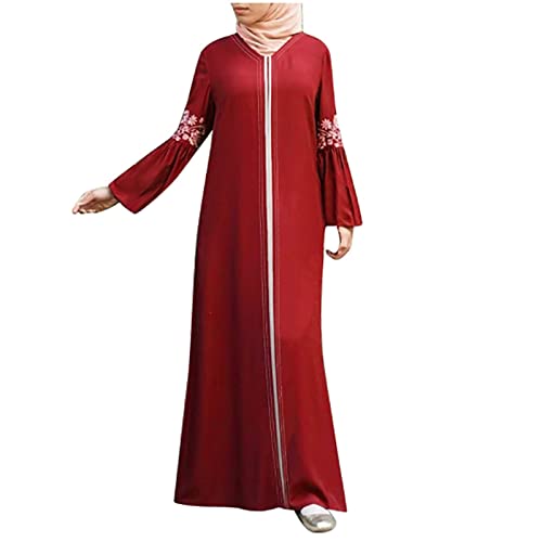 Bovake Schwarzes Cocktailkleid Damen Lang Frauen Muslim Abaya Langes Kleid...