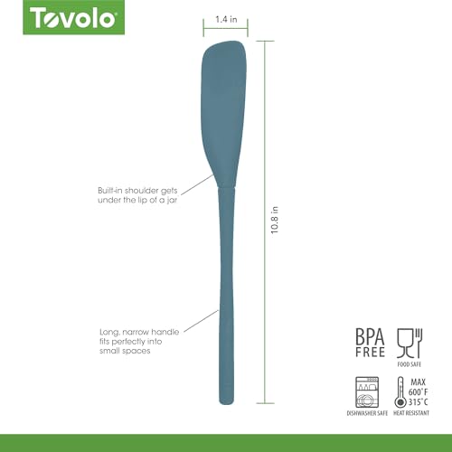Spatule en silicone pour bocal Tovolo Flex-Core à long manche et tête inclinée - 7