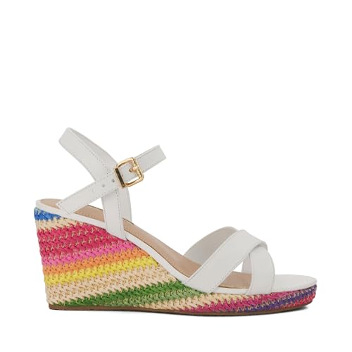 Dune London Kyrin - Sandals for Women - Cross-Strap Upper - Buckle Closure - Round Toe Design - Wedge Heel Off-White 37 (US Women's 7) B - Medium2